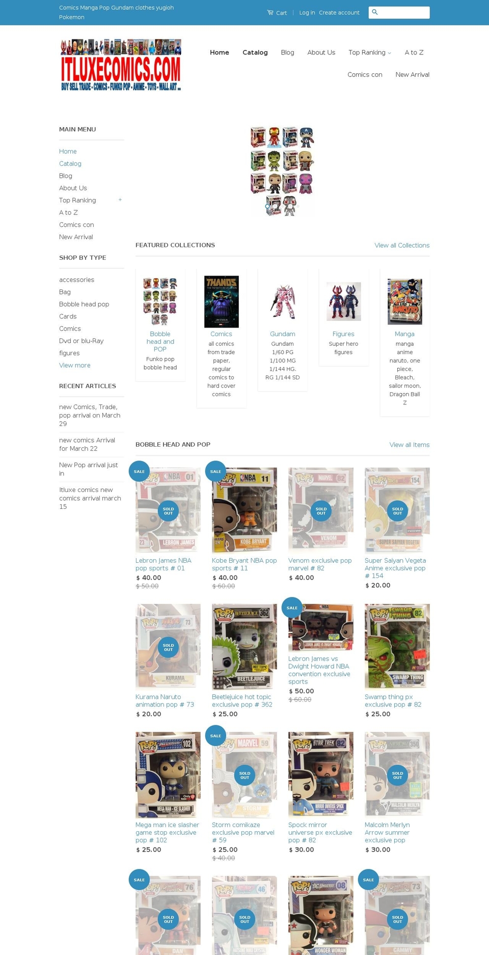 itluxecomics.com shopify website screenshot
