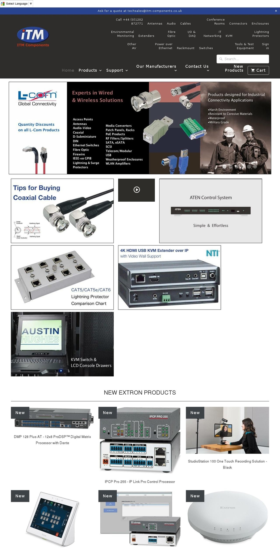 itm-components.co.uk shopify website screenshot