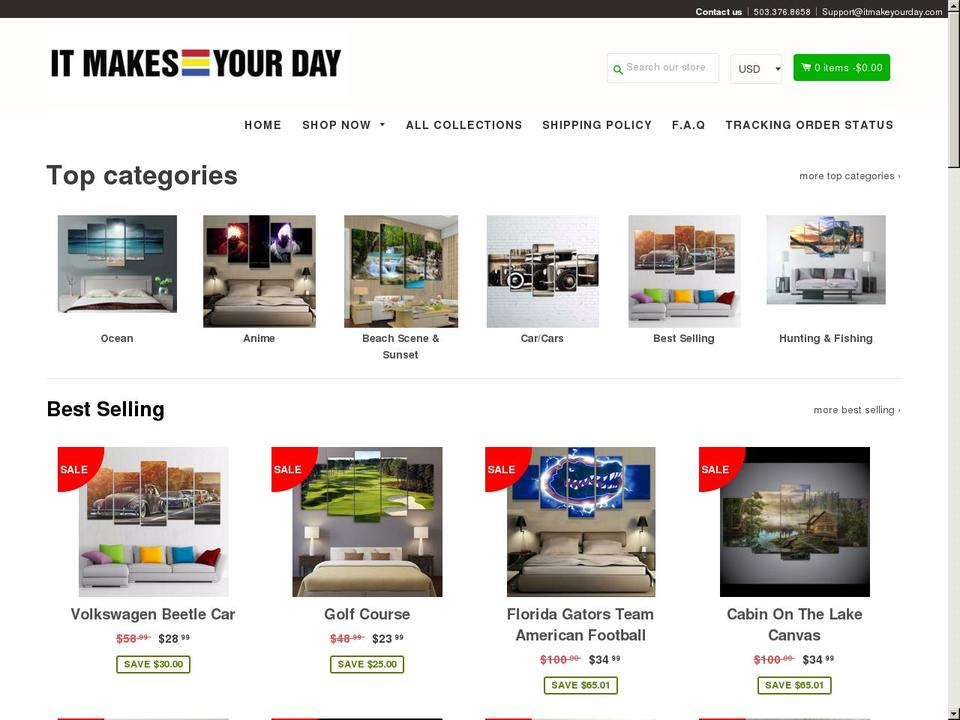 ShopBooster Shopify theme site example itmakeyourday.com