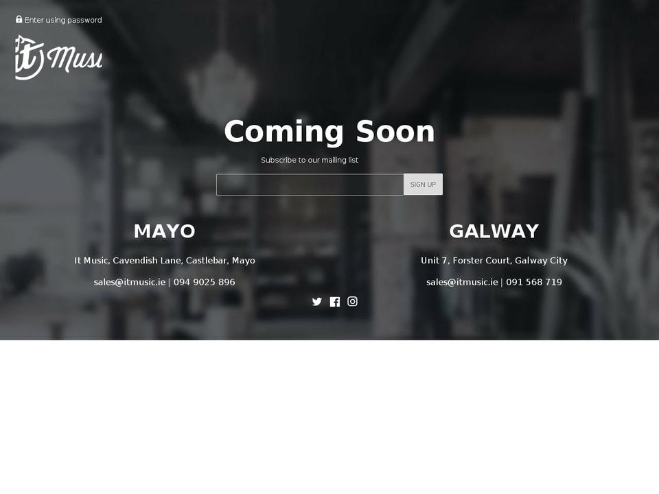 itmusic.ie shopify website screenshot