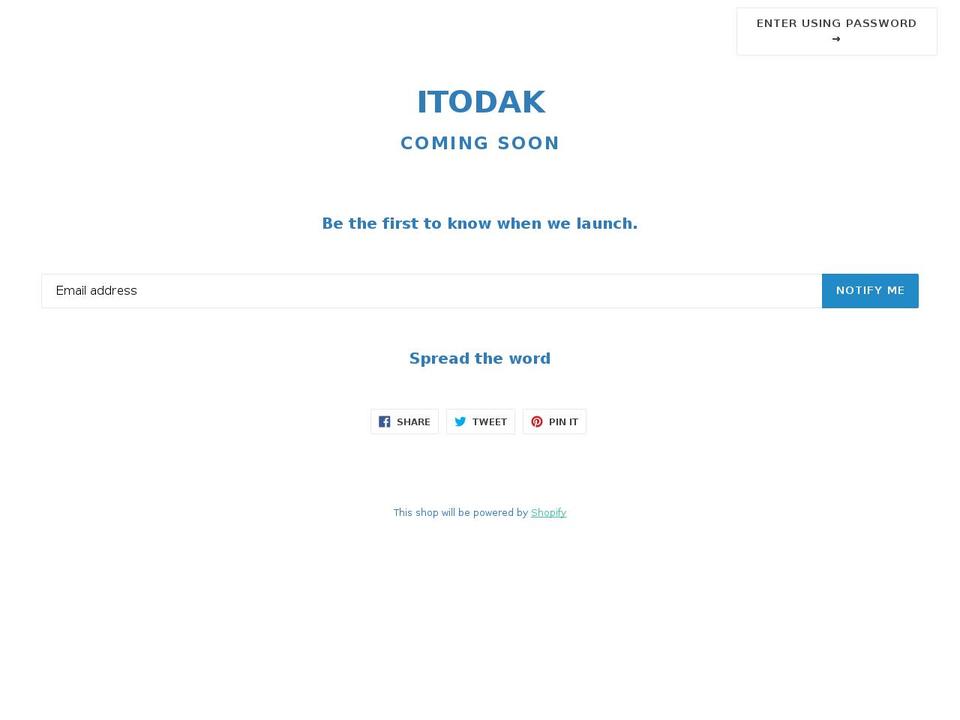 itodak.com shopify website screenshot