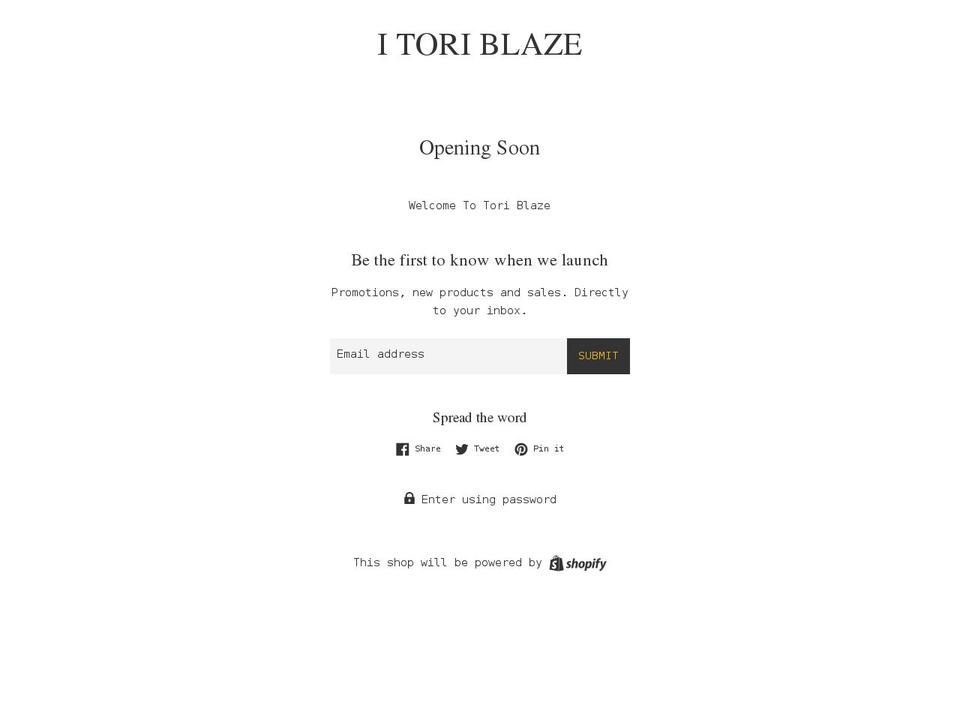 itoriblaze.com shopify website screenshot