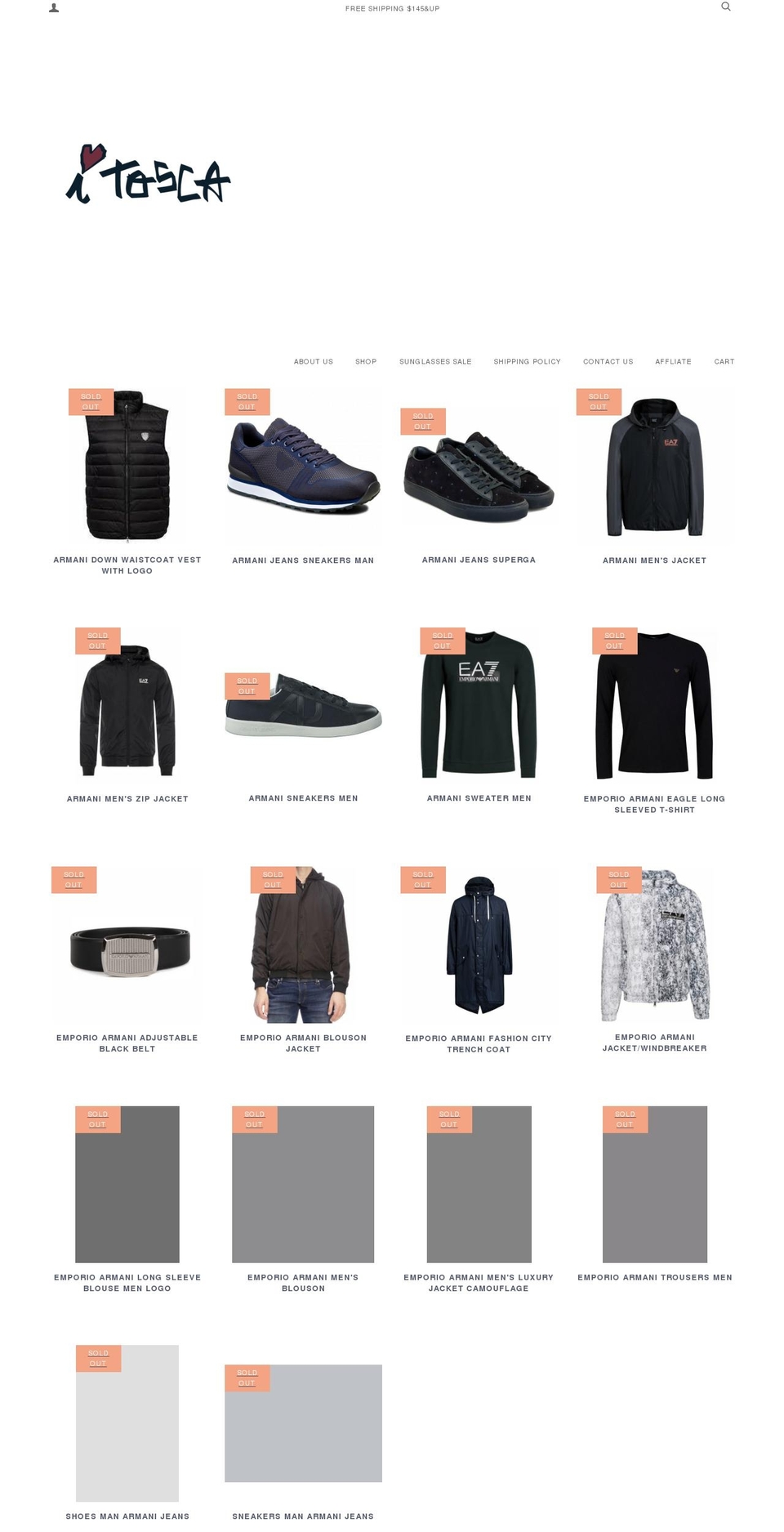itosca.com shopify website screenshot