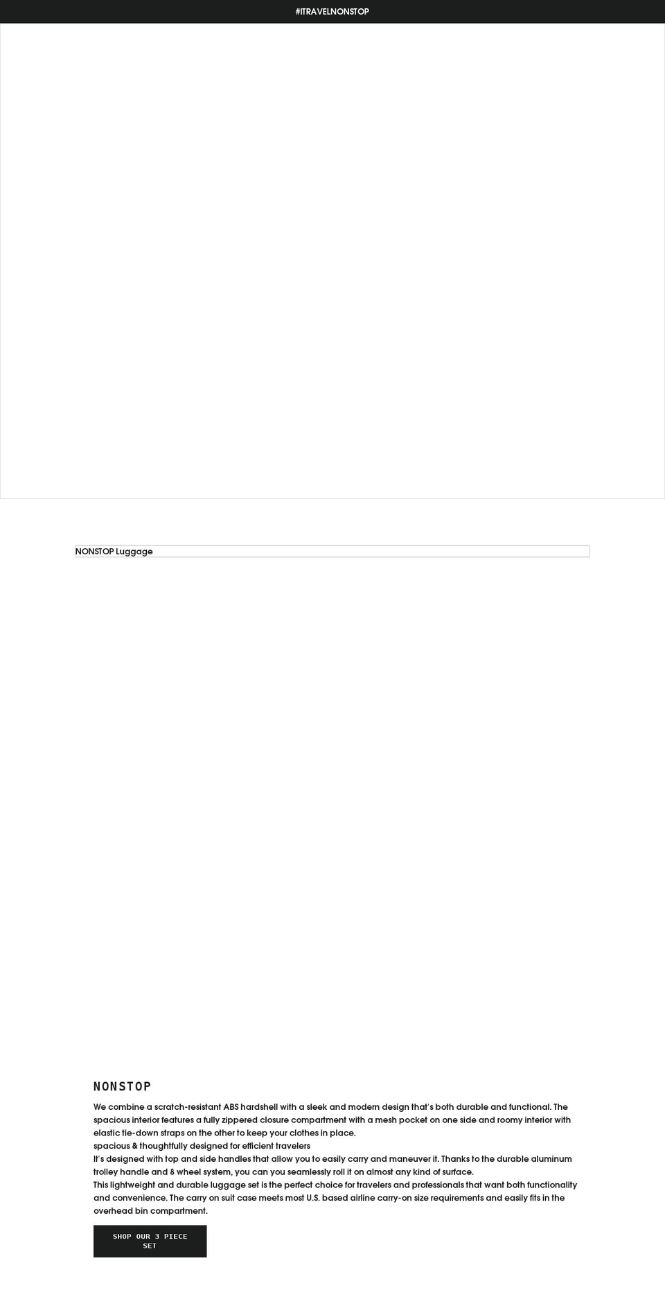 itravelnonstop.com shopify website screenshot