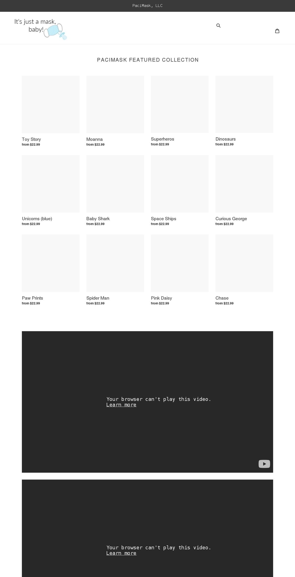 its-just-a-mask-baby.myshopify.com shopify website screenshot