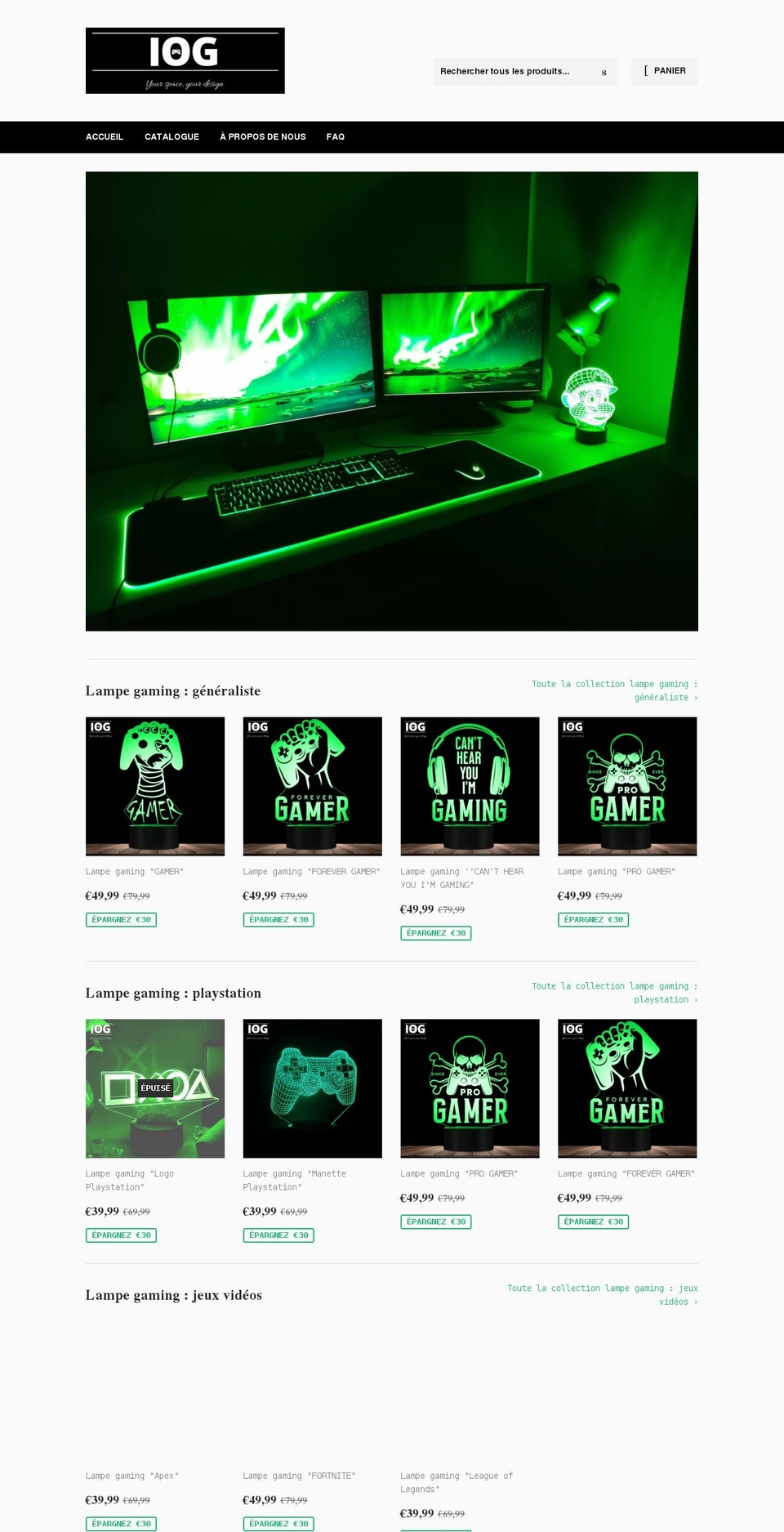 its-our-game.com shopify website screenshot