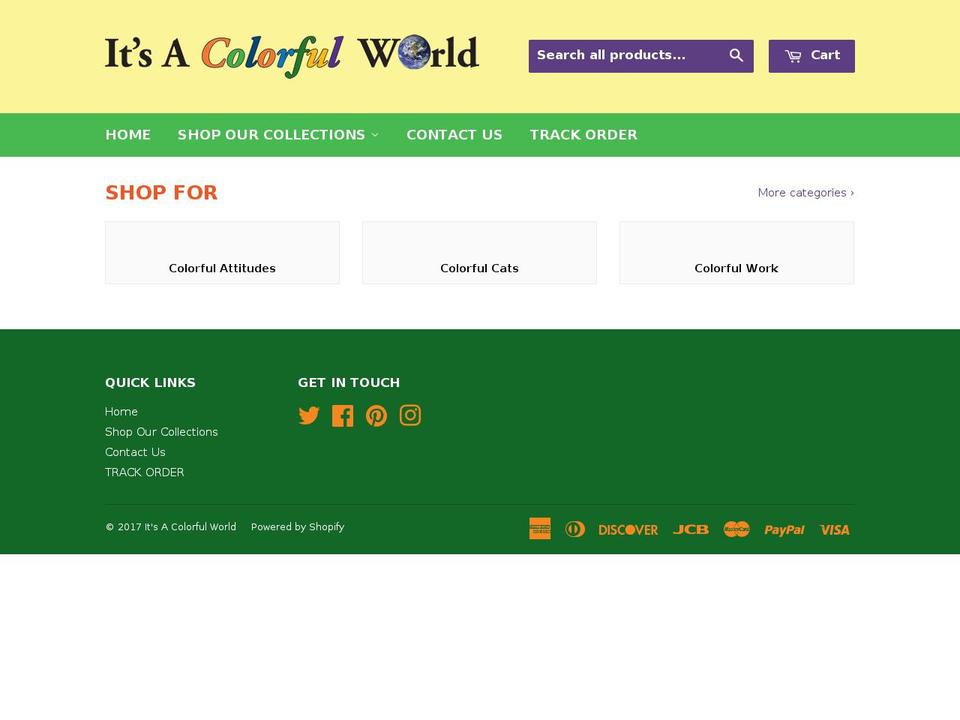 itsacolorfulworld.com shopify website screenshot
