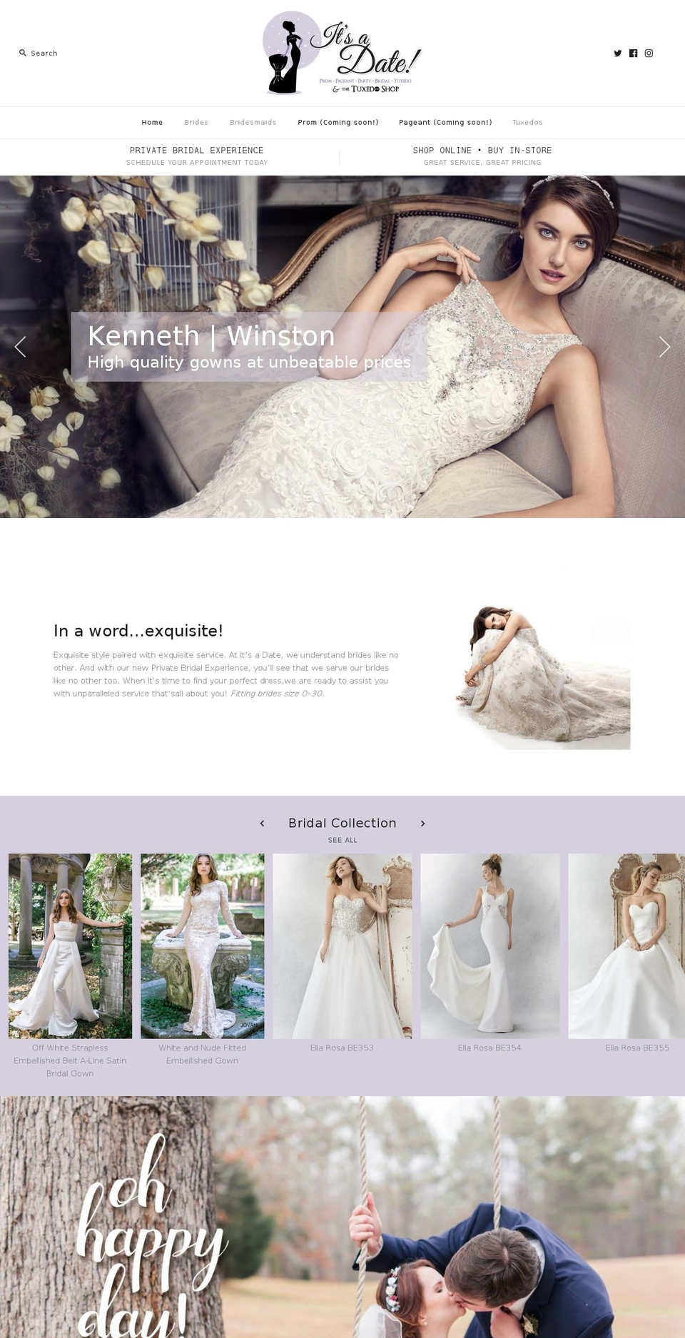 itsadateformals.com — Shopify storefront screenshot