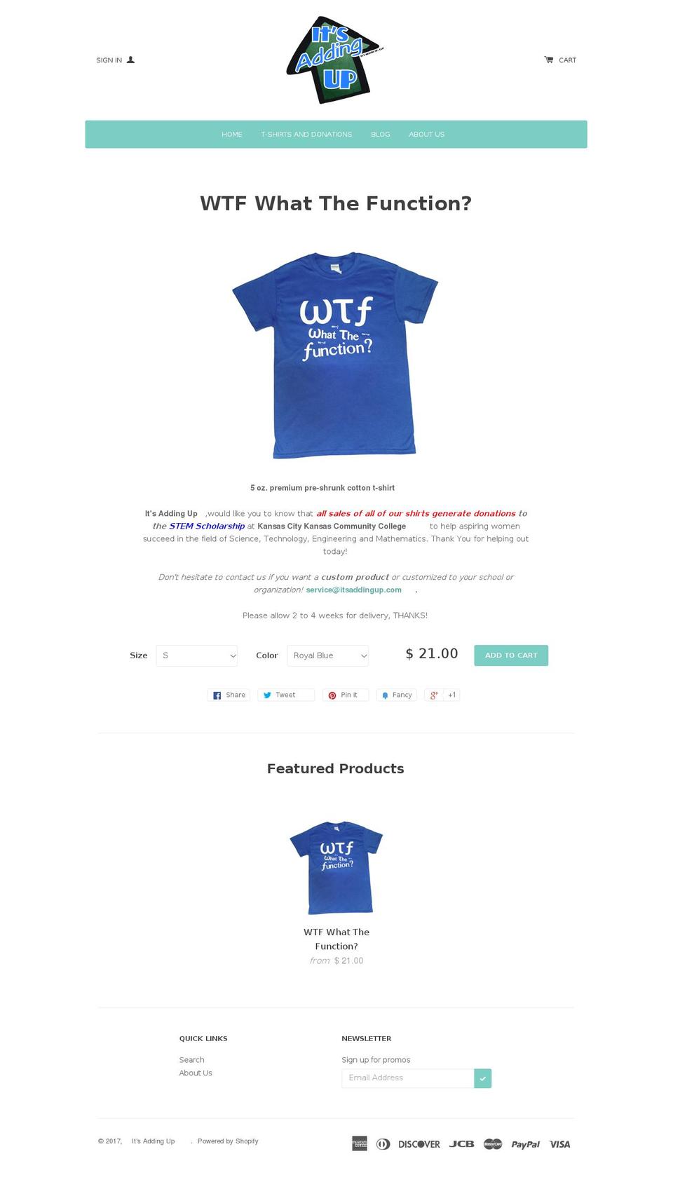 itsaddingup.com shopify website screenshot