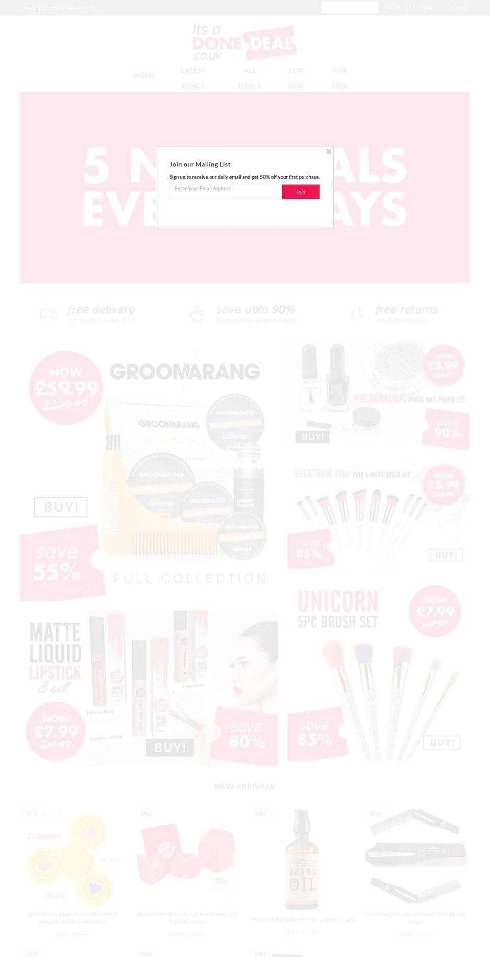 itsadonedeal.co.uk shopify website screenshot