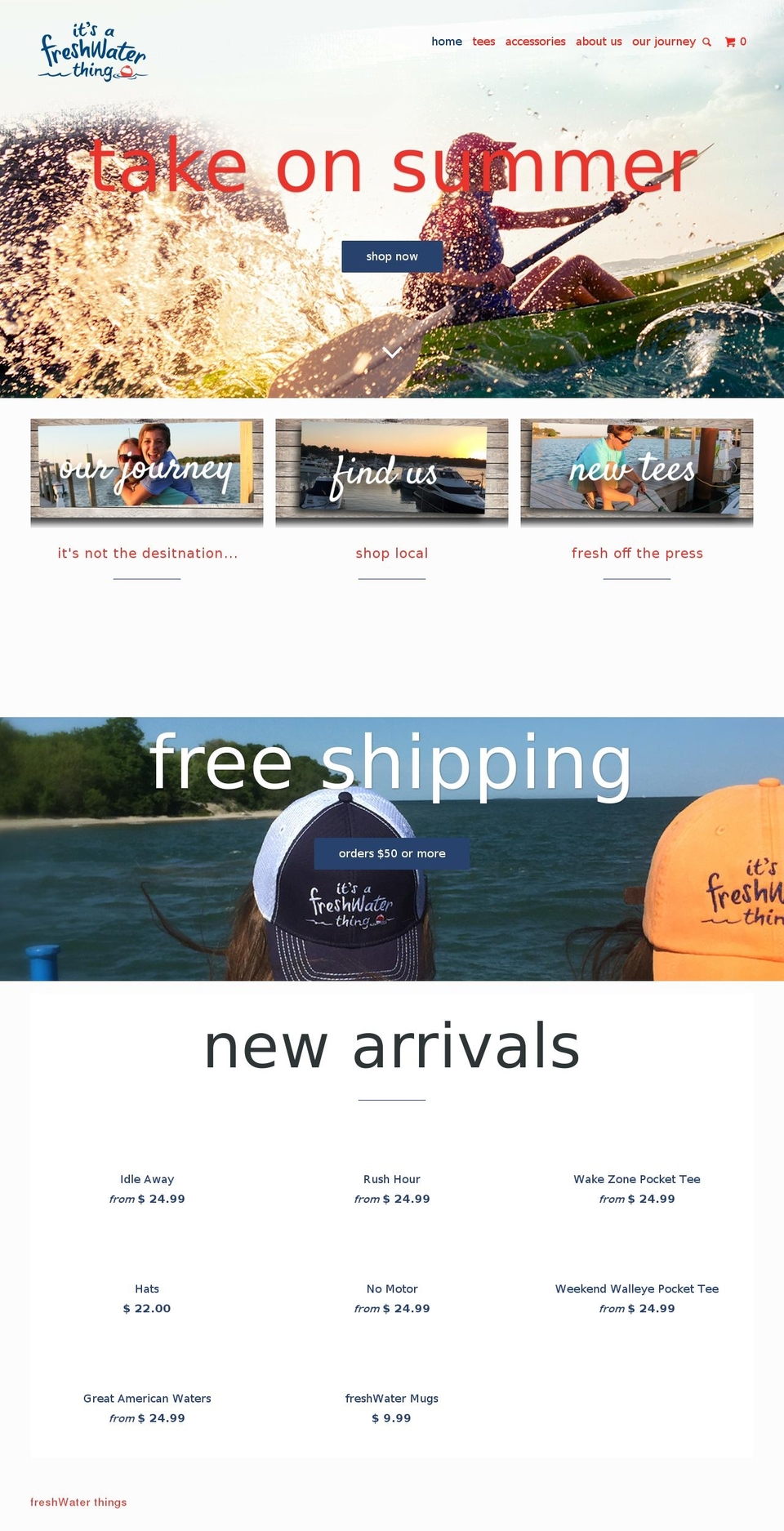 itsafreshwaterthing.com shopify website screenshot