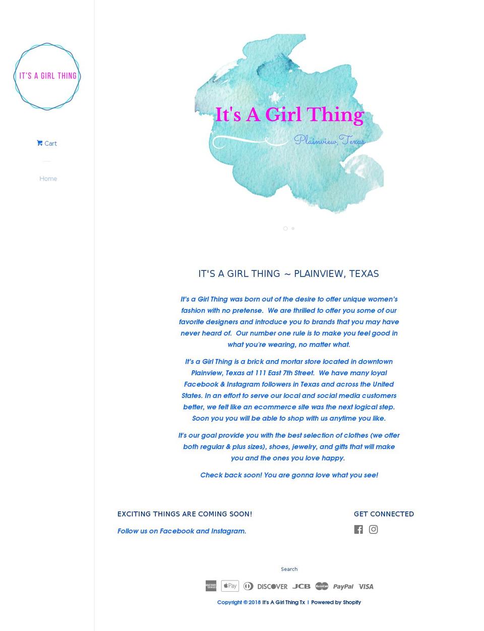 itsagirlthingtx.com — Shopify storefront screenshot