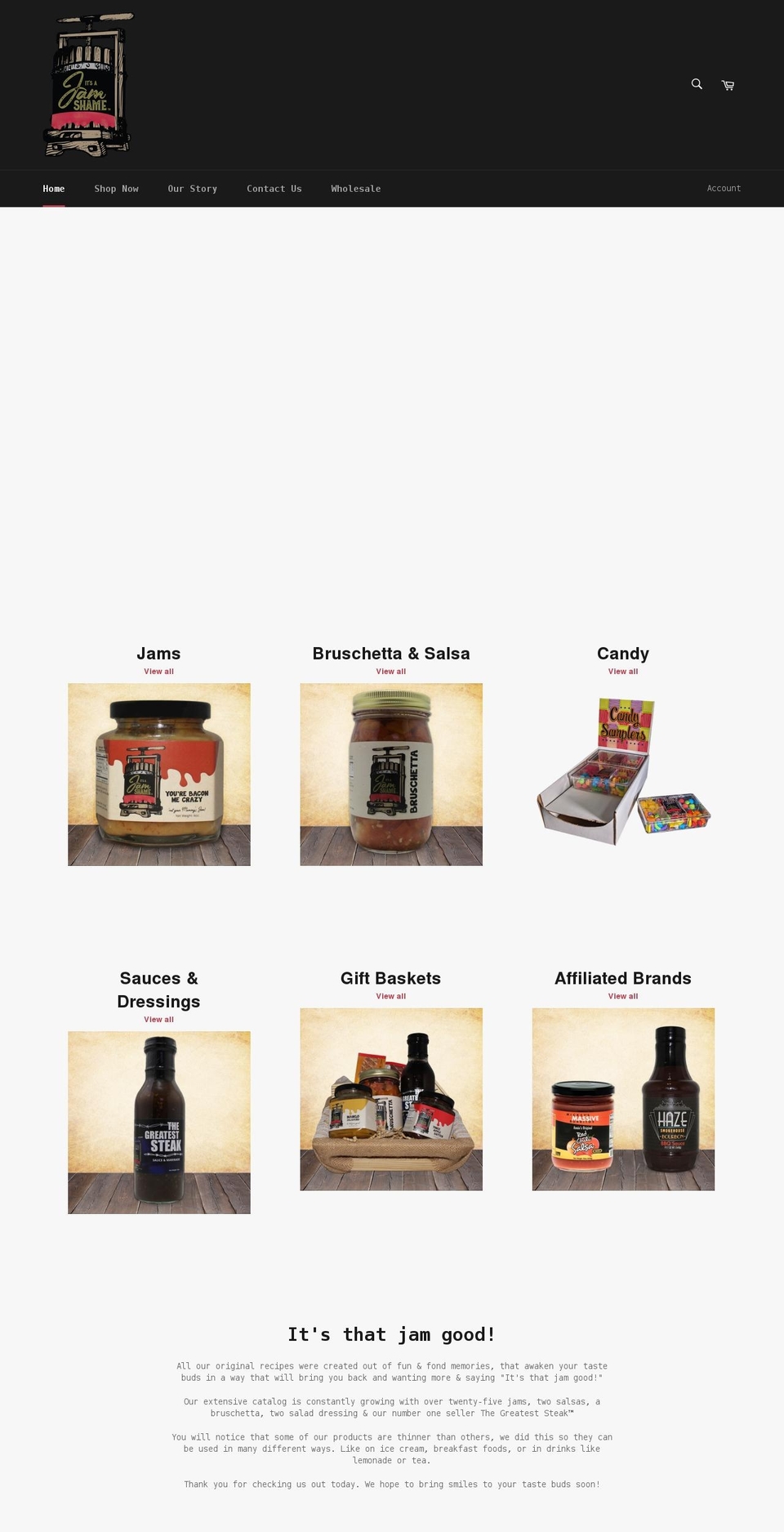 itsajamshame.com shopify website screenshot