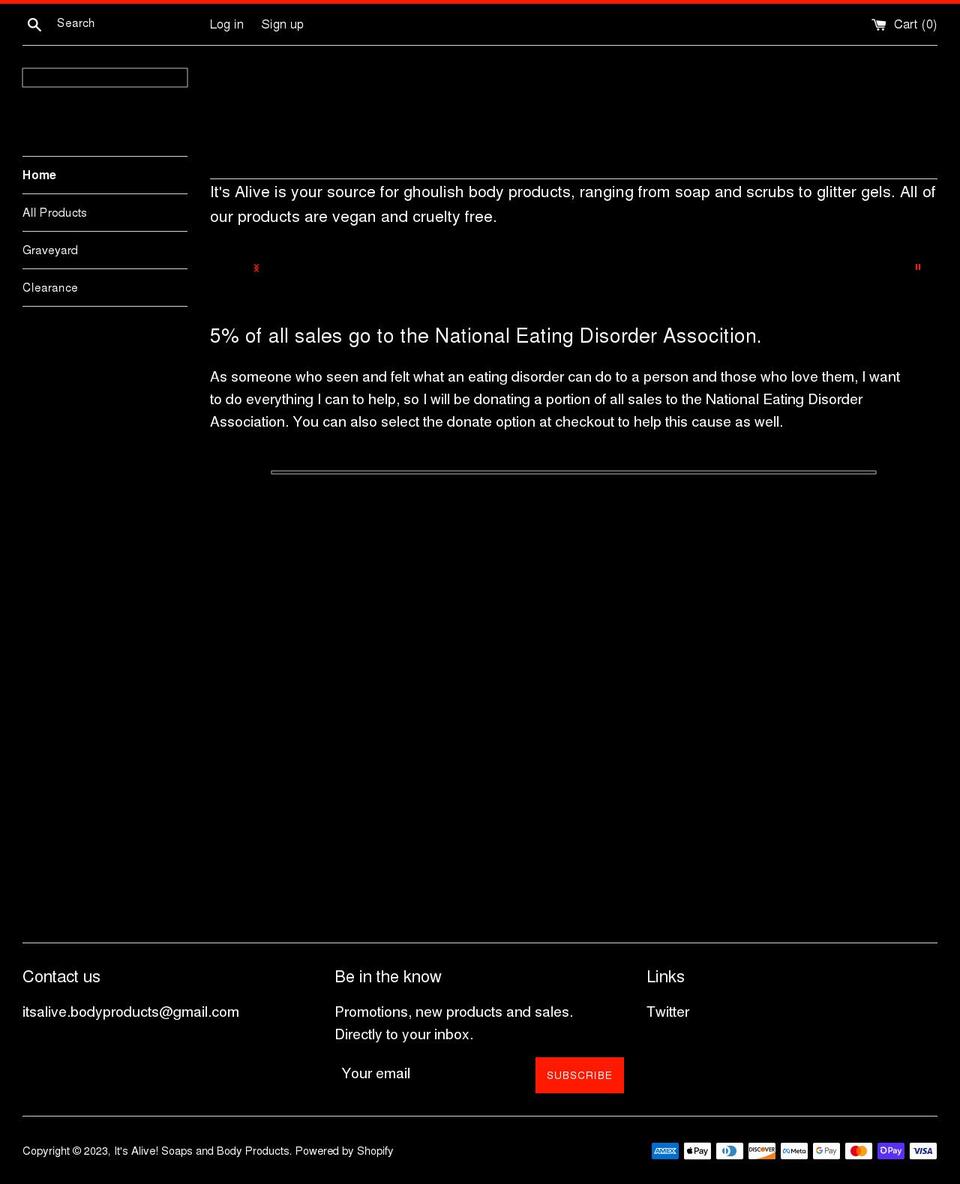 itsaliveco.shop shopify website screenshot