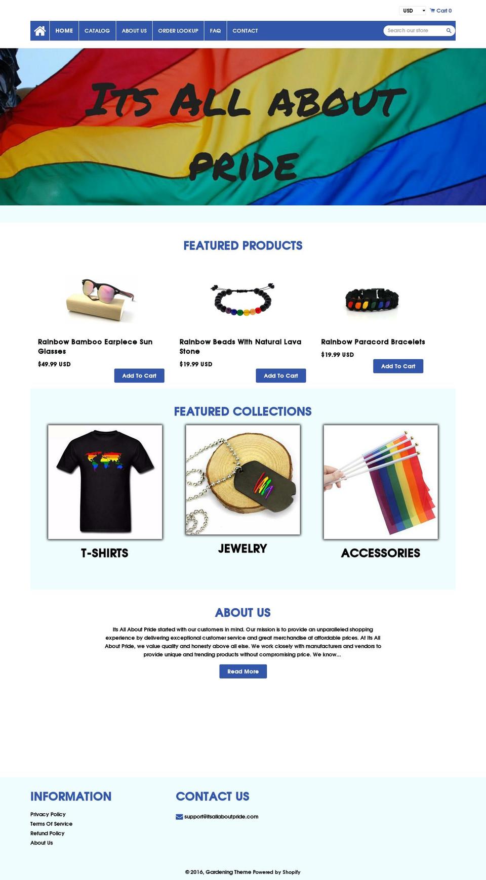 Gems Shopify theme site example itsallaboutpride.com