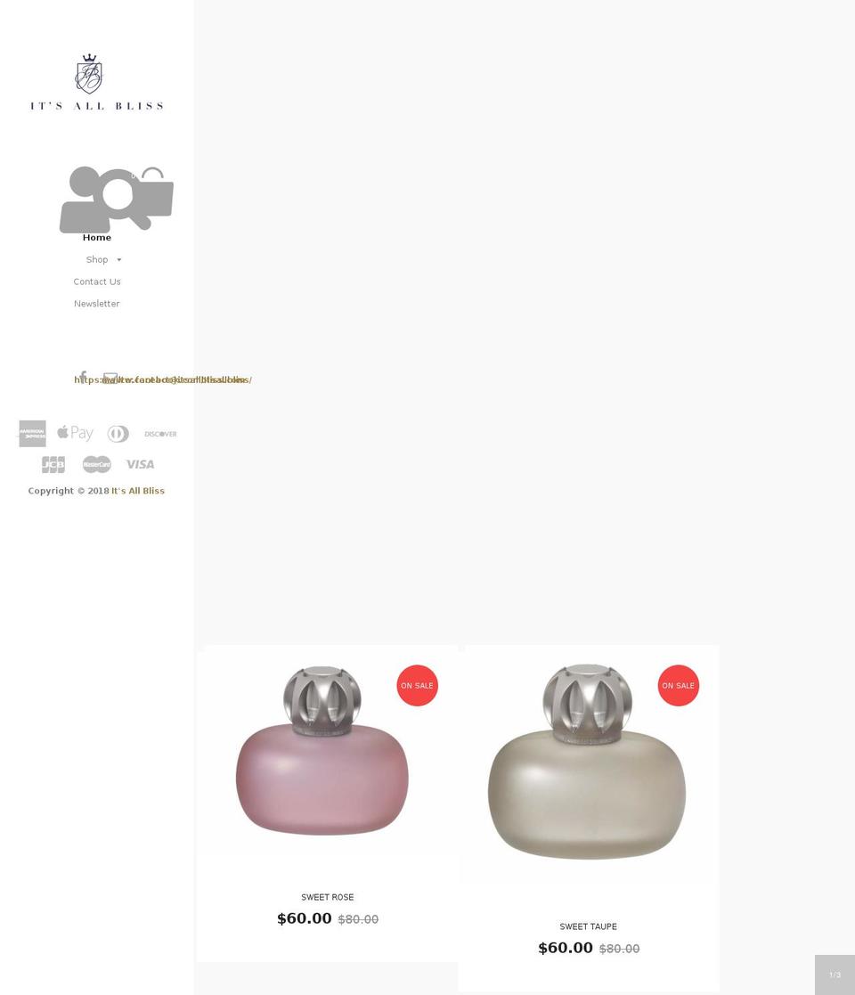 itsallbliss.com — Shopify storefront screenshot