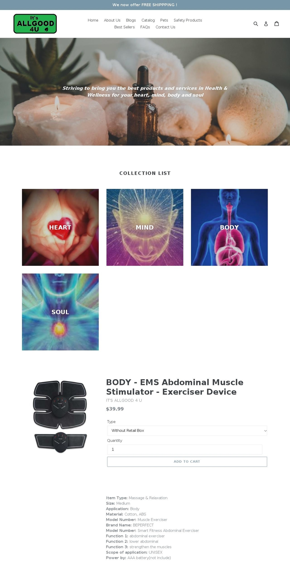 itsallgood4u.com — Shopify storefront screenshot