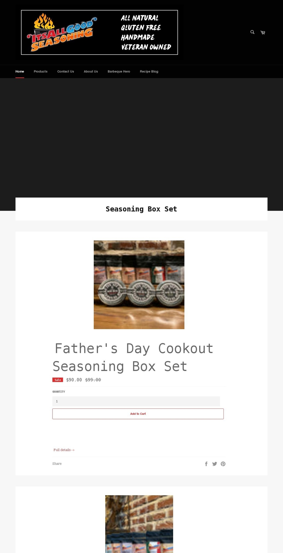 itsallgoodseasoning.com shopify website screenshot