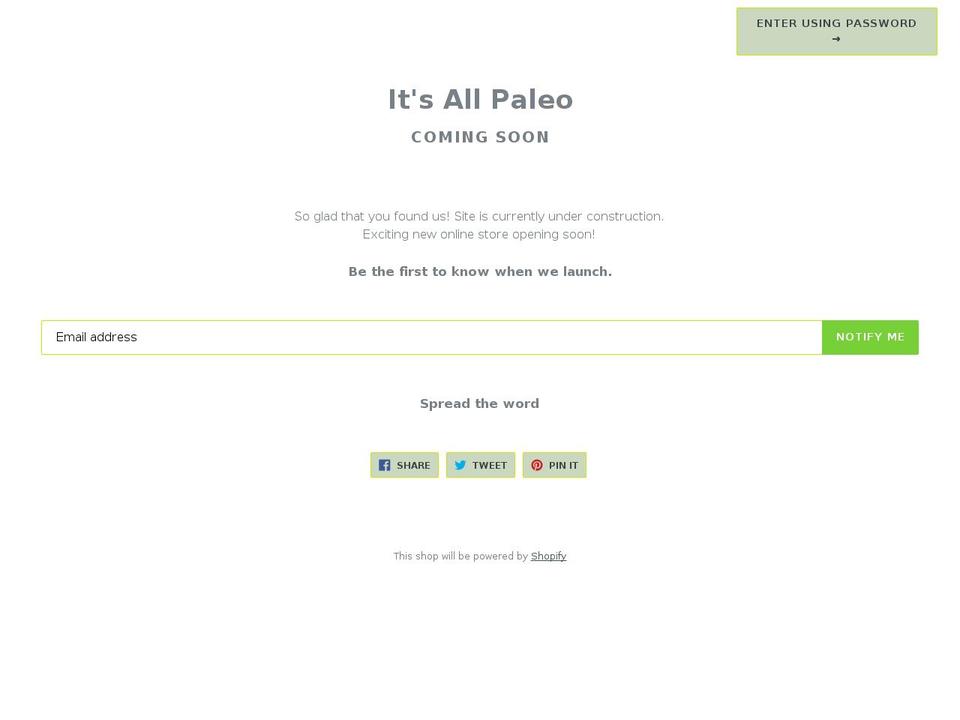itsallpaleo.com shopify website screenshot