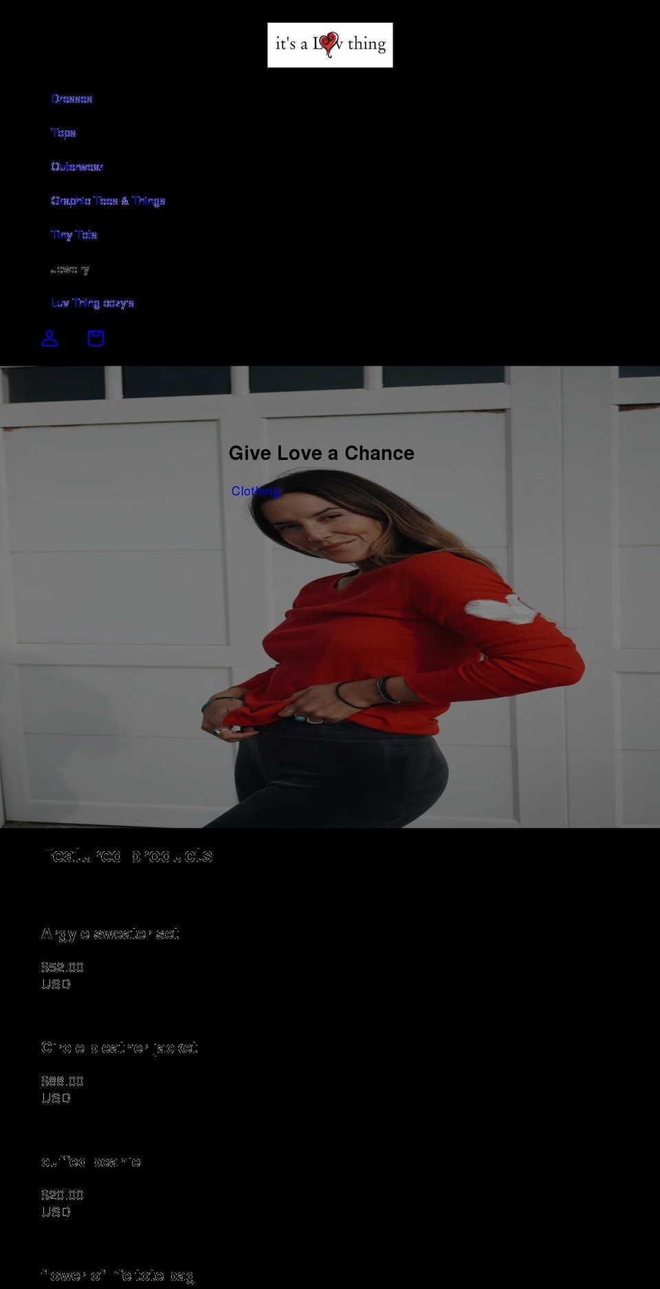 itsaluvthing.com shopify website screenshot