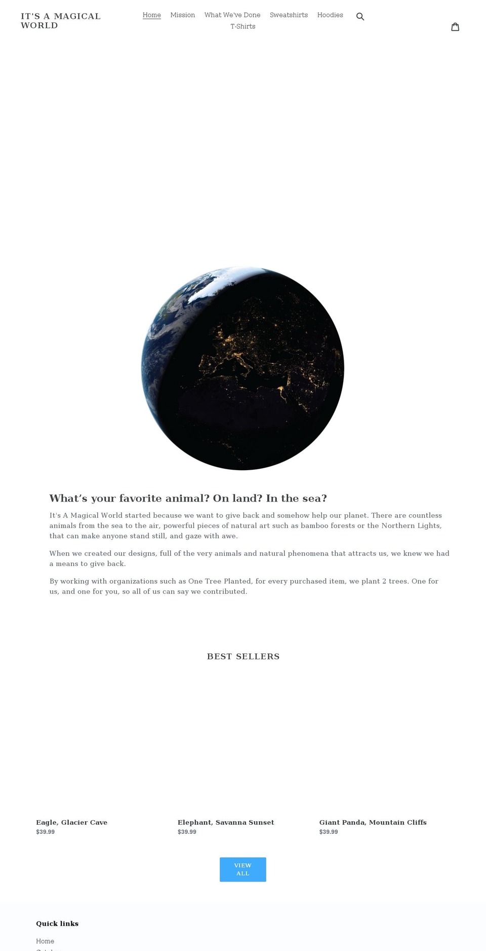 itsamagicalworld.earth shopify website screenshot
