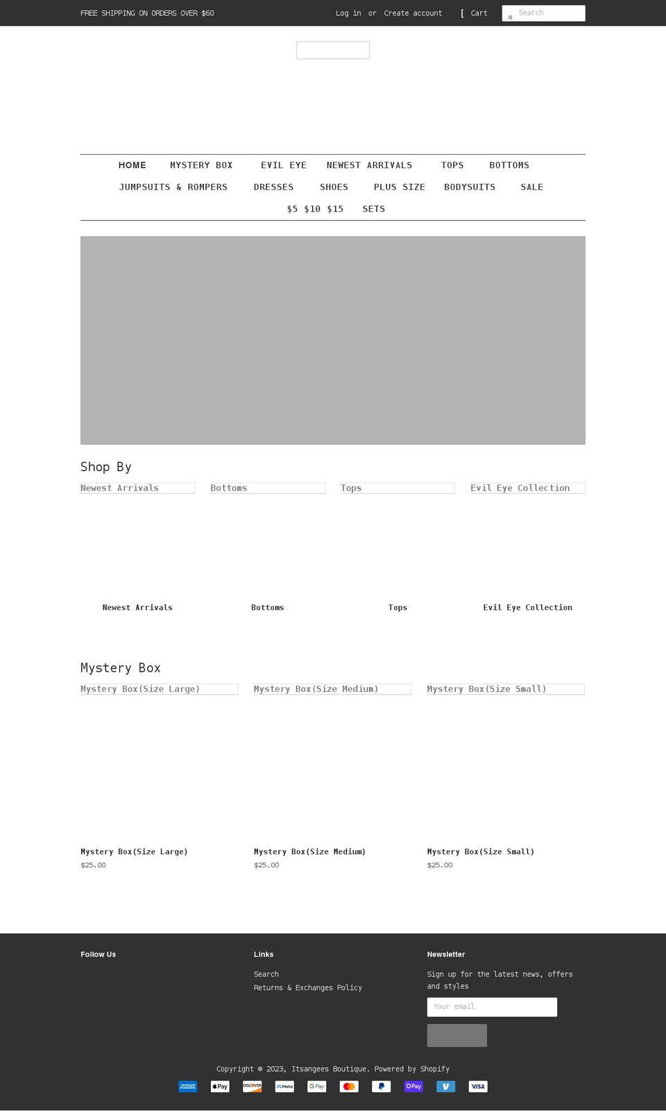 itsangeesboutique.com shopify website screenshot