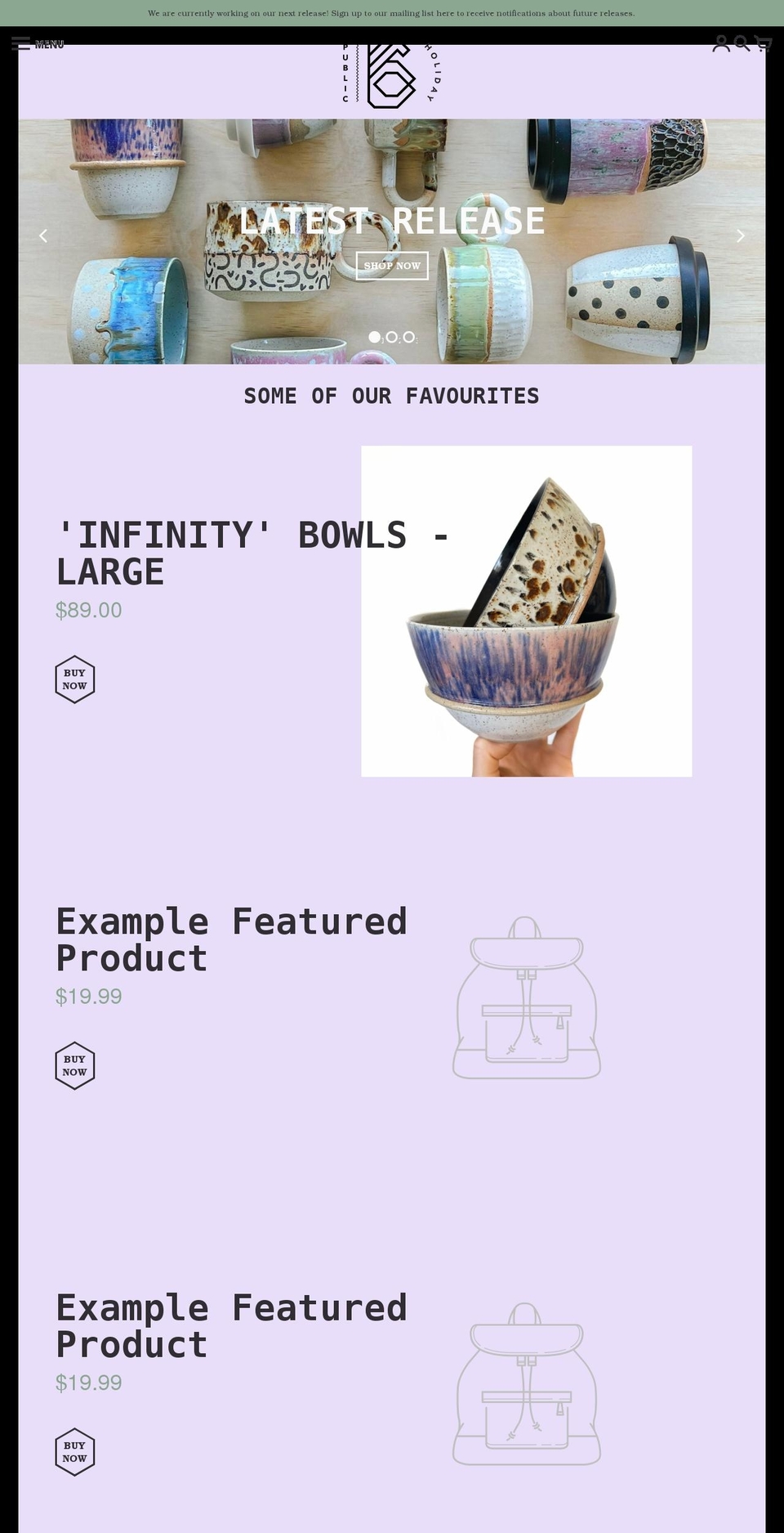 itsapublicholiday.com shopify website screenshot