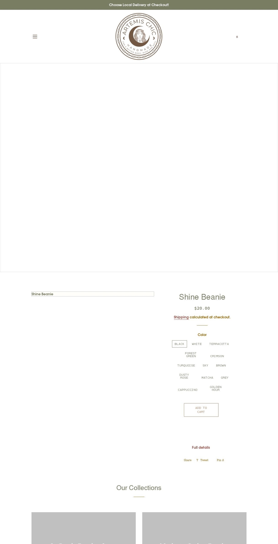 itsartemischic.com shopify website screenshot