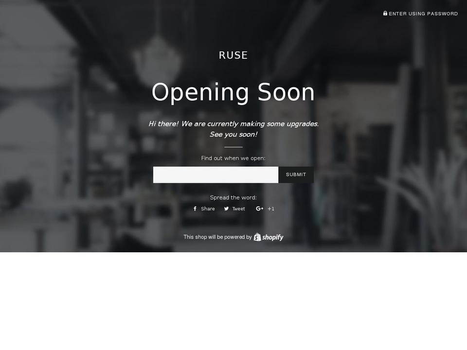 itsaruse.com shopify website screenshot