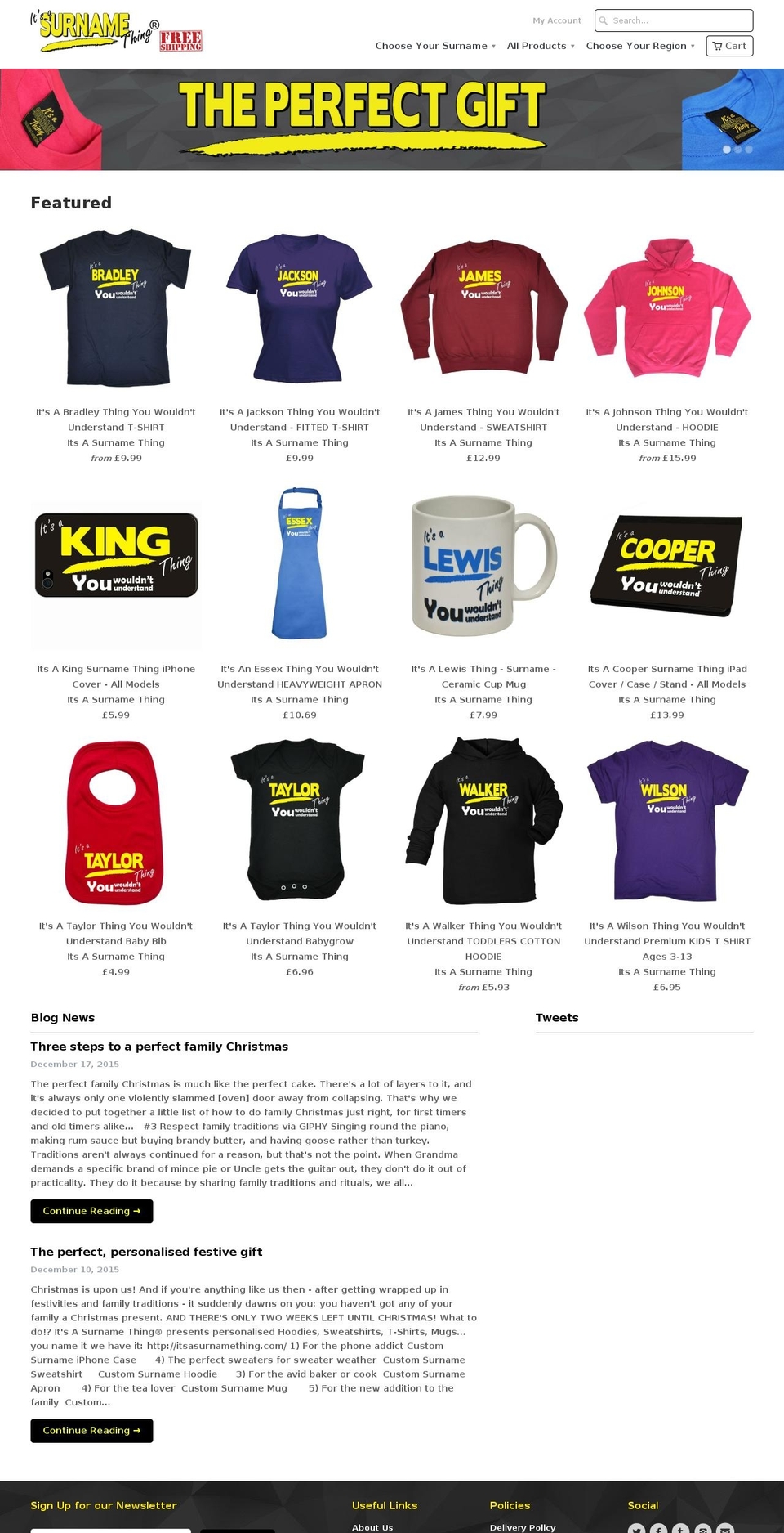 itsasurnamething.com shopify website screenshot
