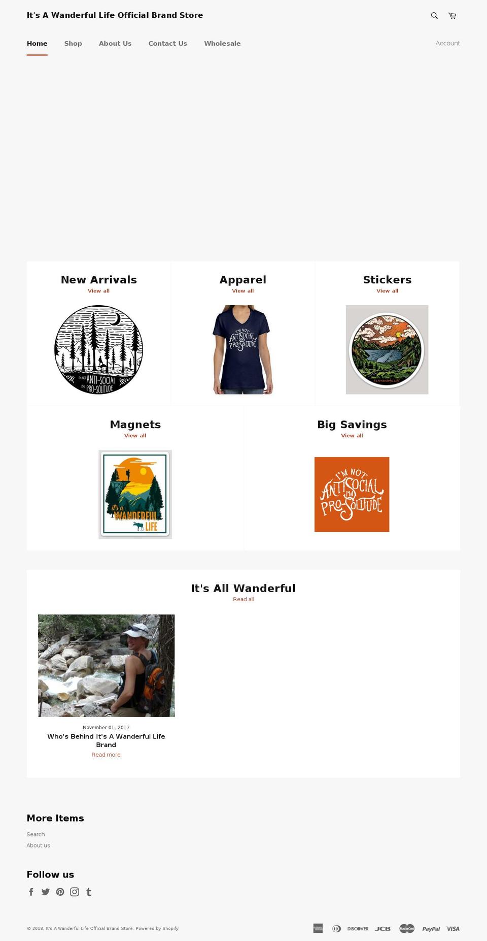 itsawanderfullife.store shopify website screenshot