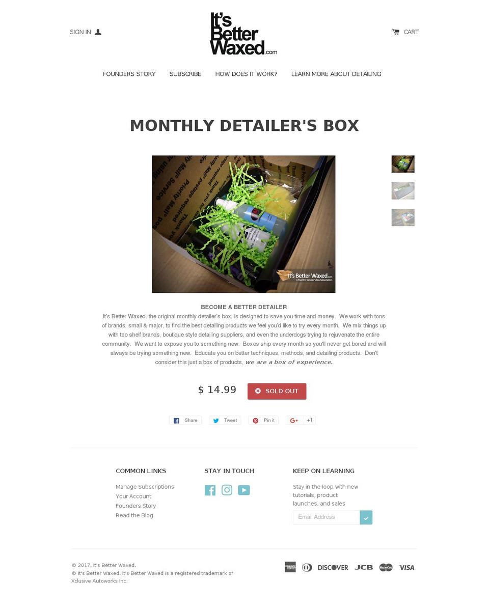 itsbetterwaxed.com shopify website screenshot