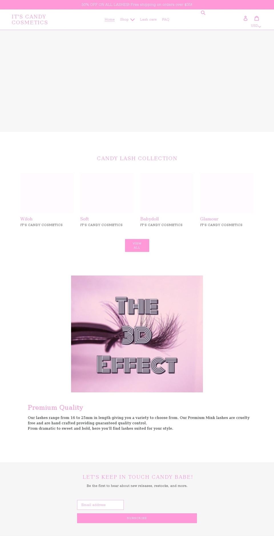itscandycosmetics.com shopify website screenshot