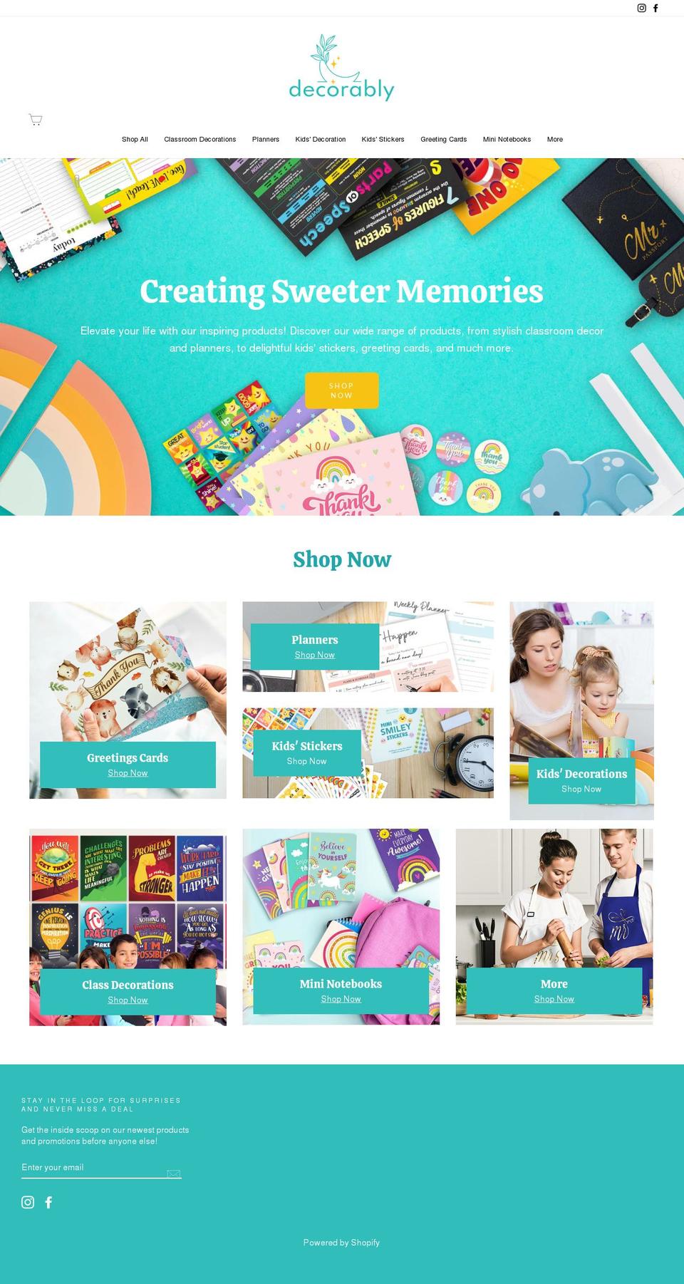 itsdecorably.com shopify website screenshot