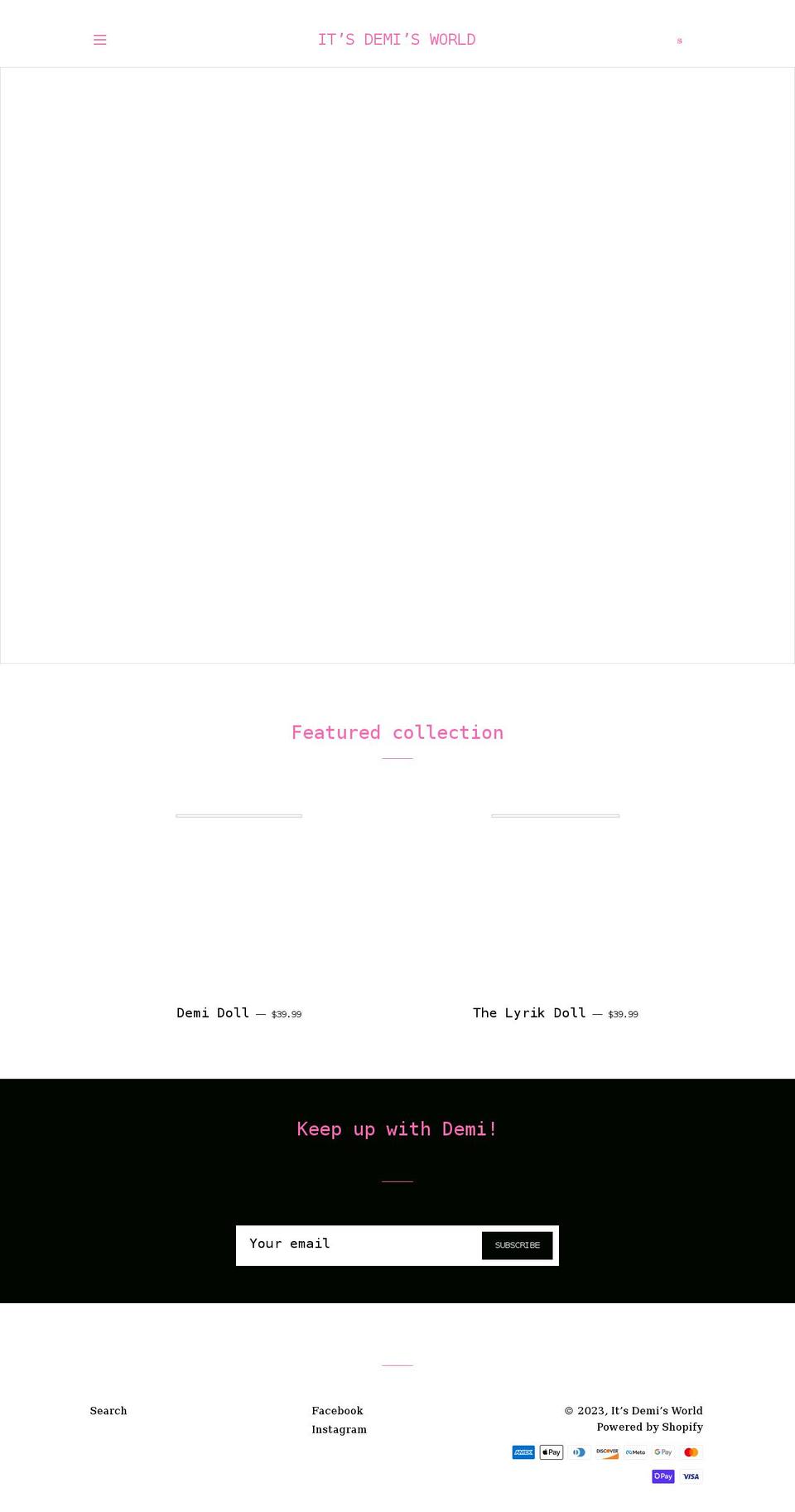 itsdemisworld.com shopify website screenshot