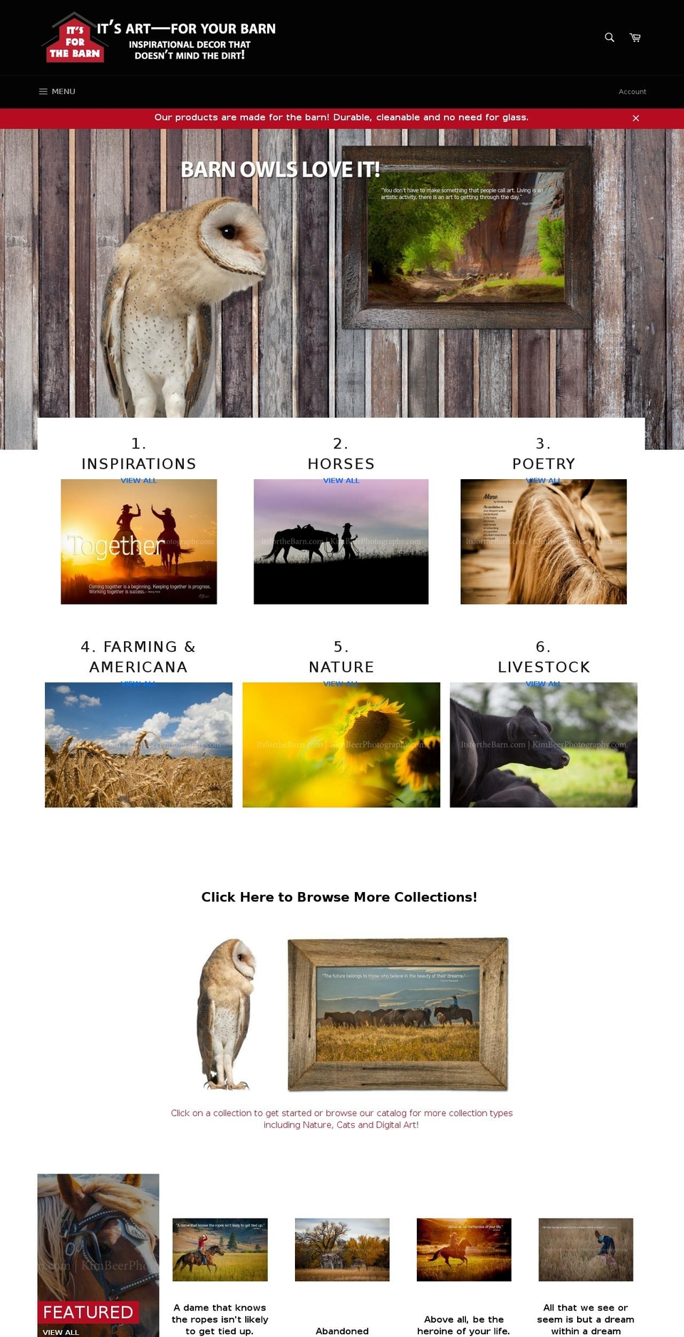 itsforthebarn.com shopify website screenshot