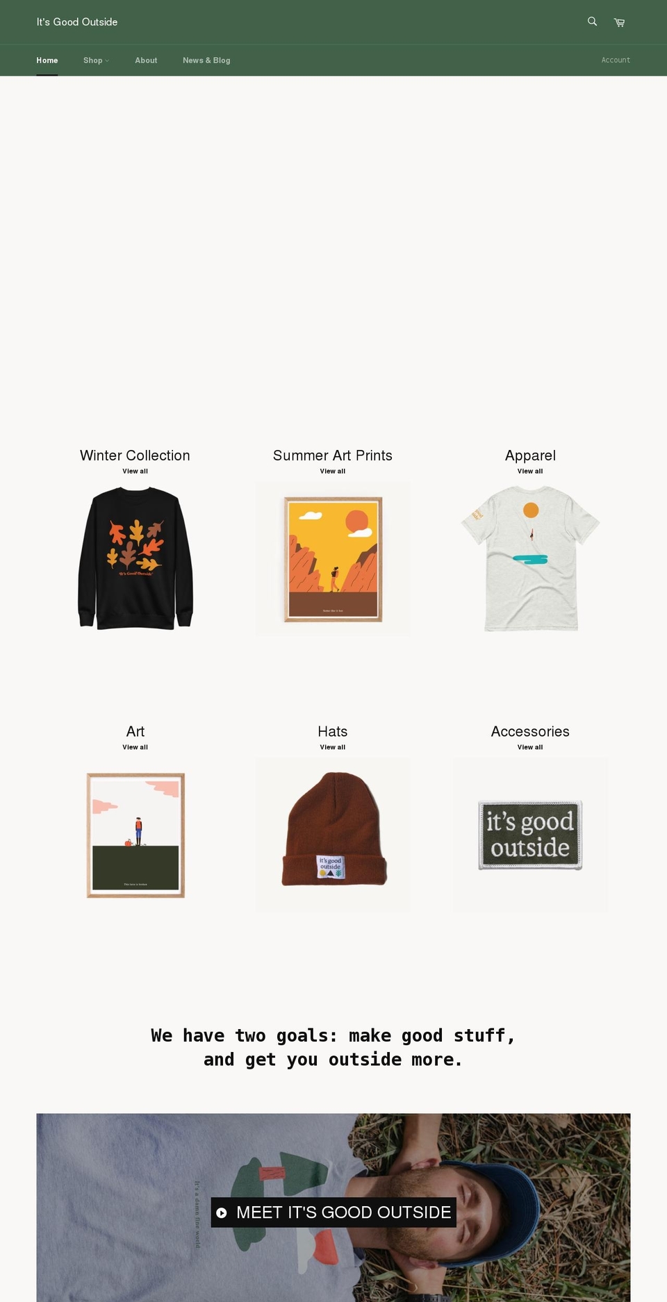 itsgoodoutside.com shopify website screenshot