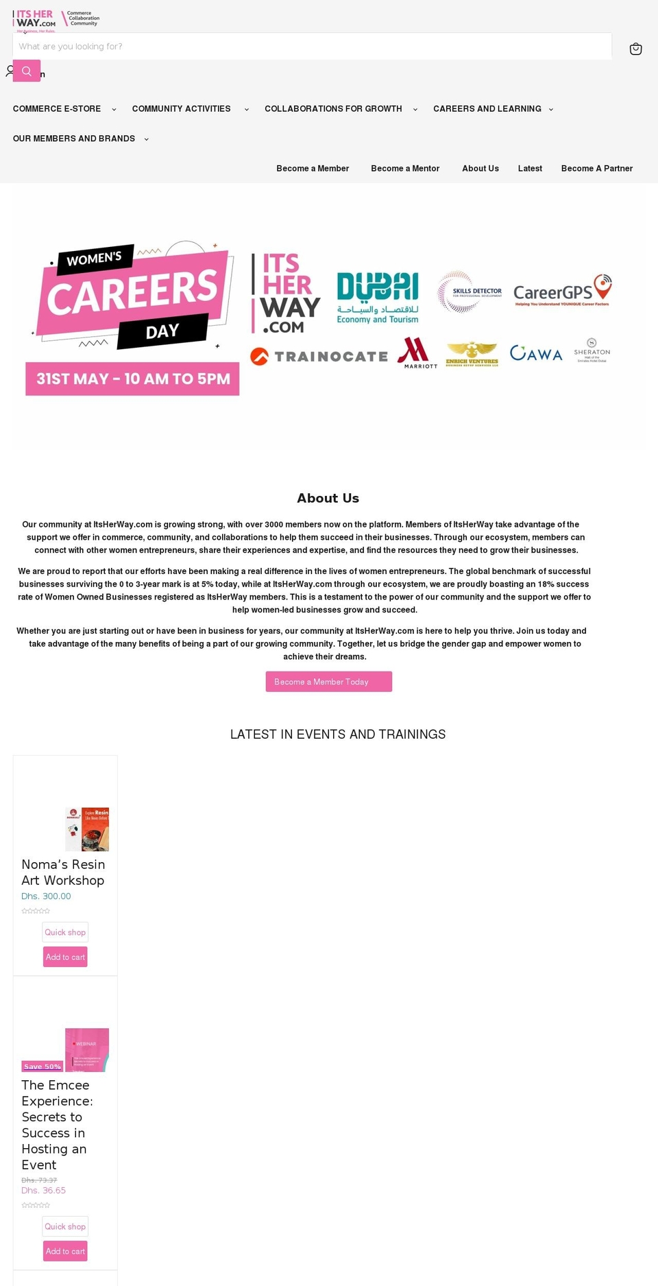 itsherway.com shopify website screenshot