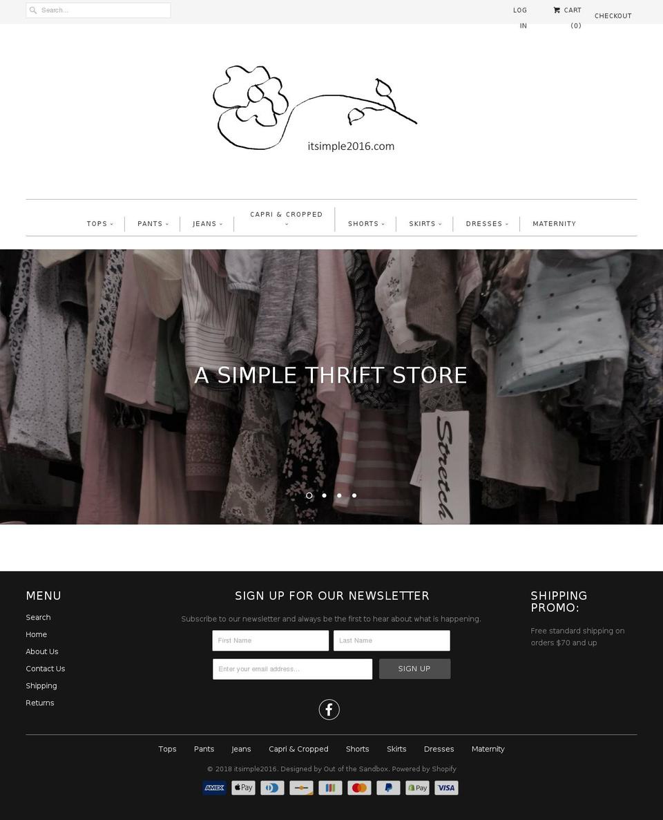 itsimple2016.com — Shopify storefront screenshot