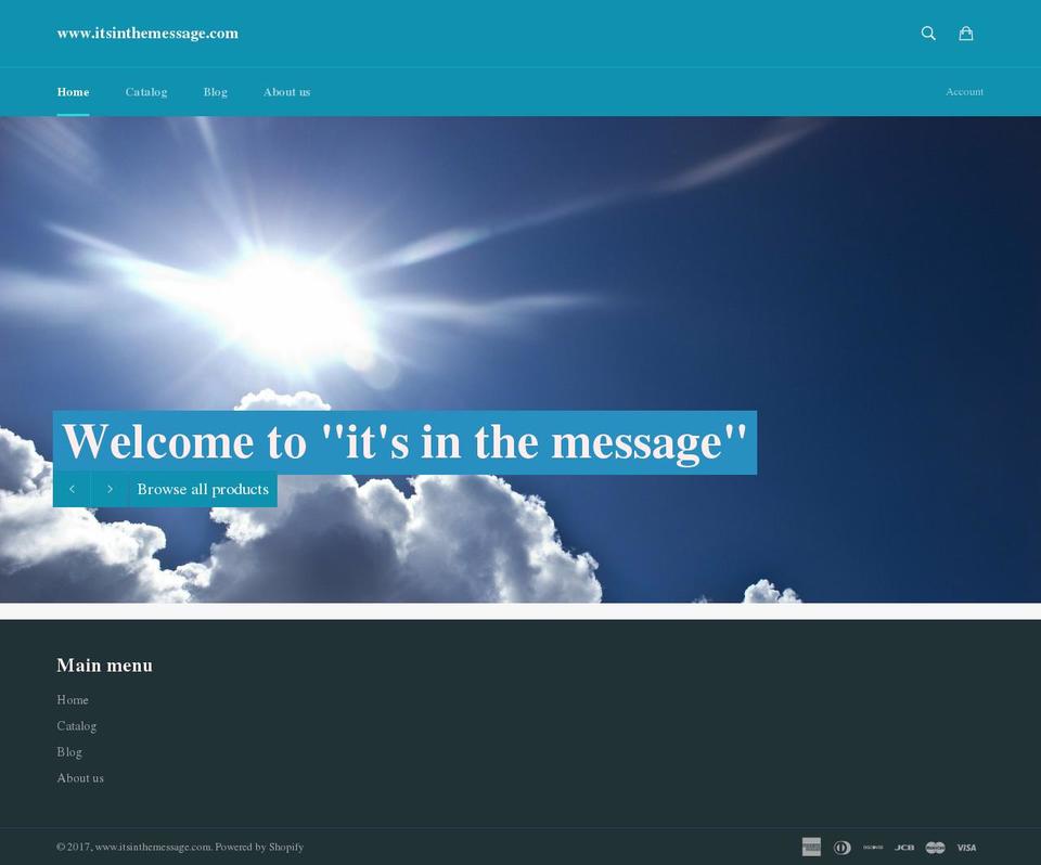 itsinthemessage.com shopify website screenshot