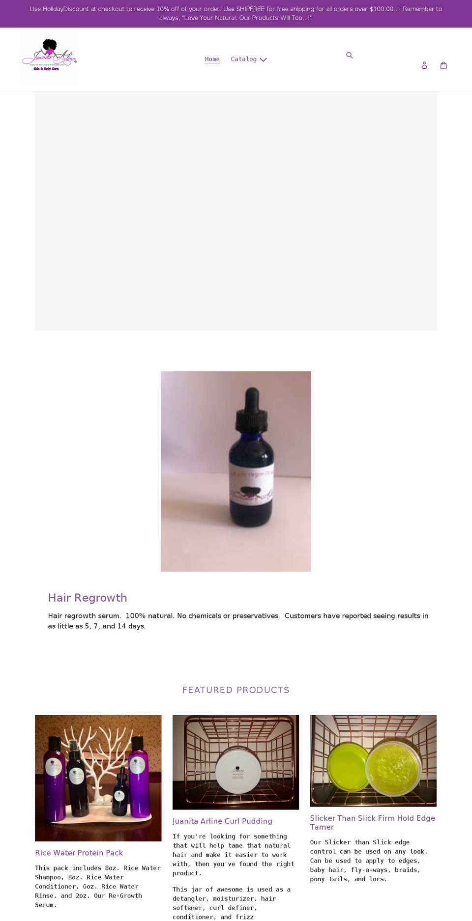 itsjuanitaarline.com shopify website screenshot