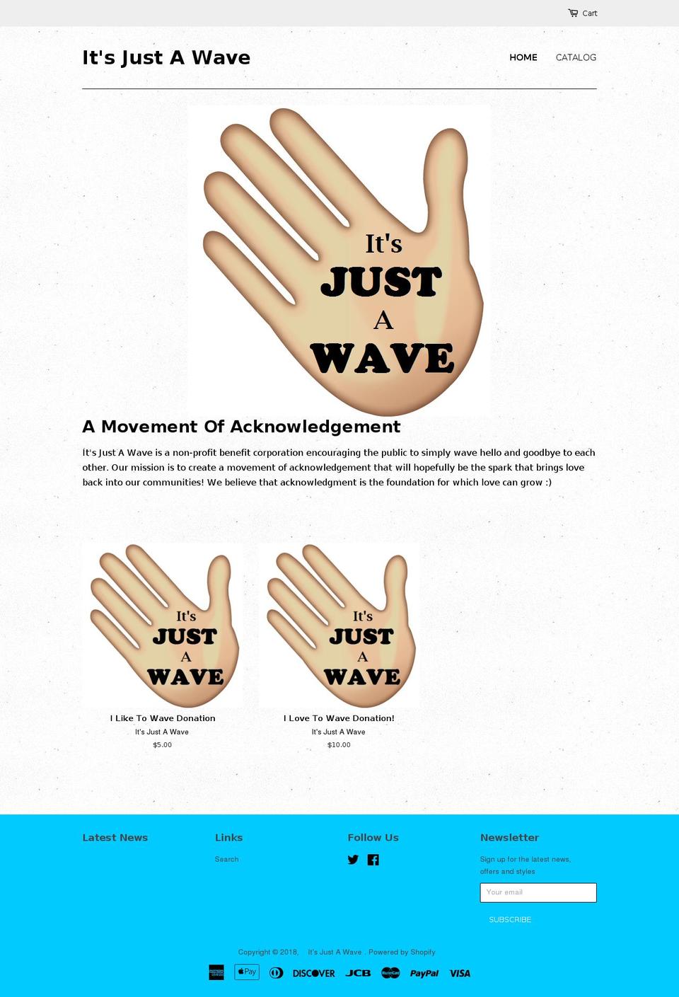 itsjustawave.com shopify website screenshot