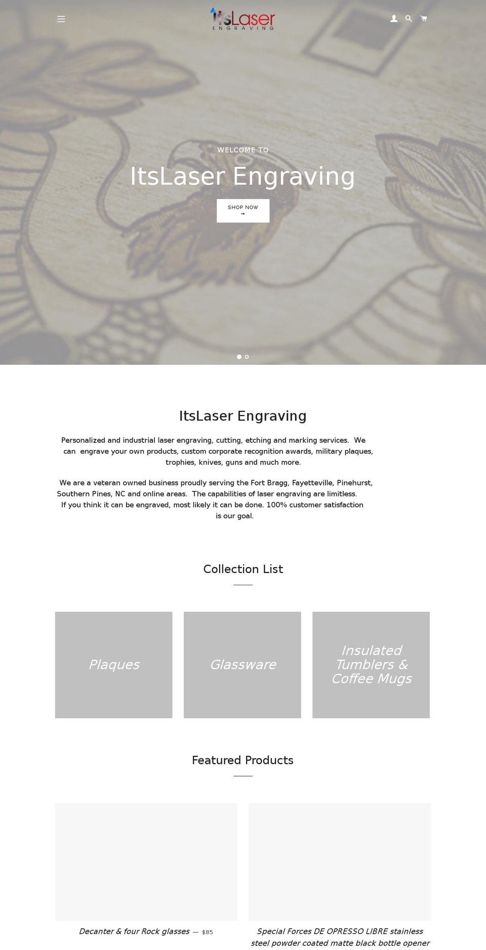 itslaser.com shopify website screenshot