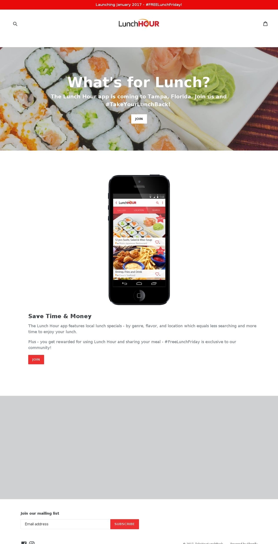 itslunchhour.com shopify website screenshot