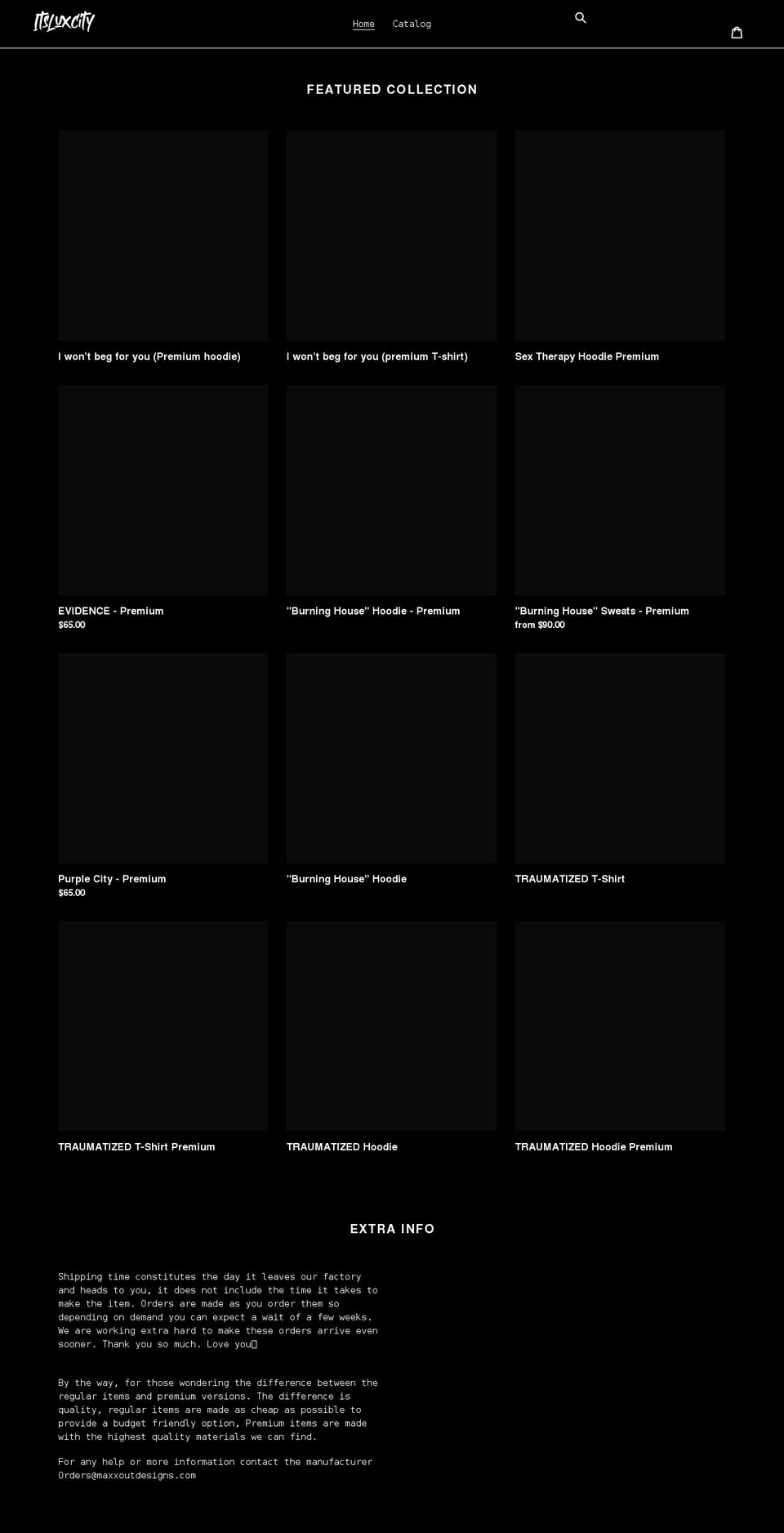 itsluxcity.com shopify website screenshot