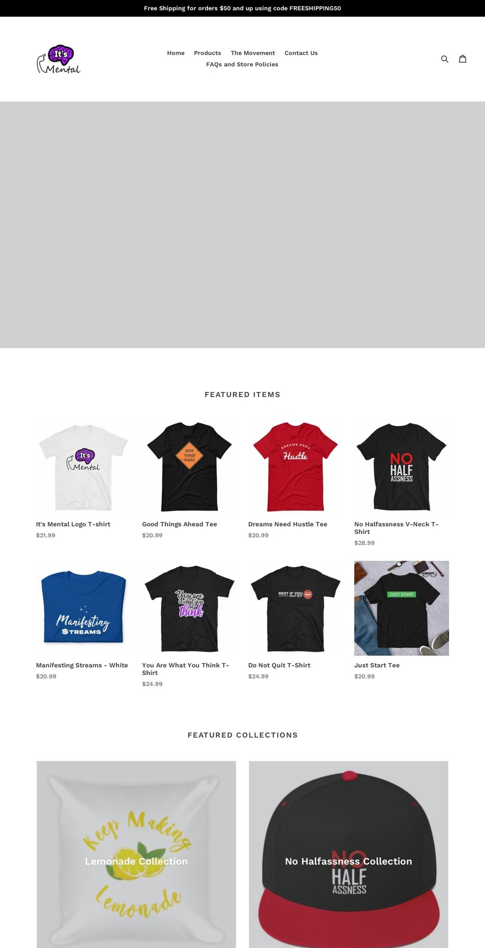 itsmentalbrand.com shopify website screenshot