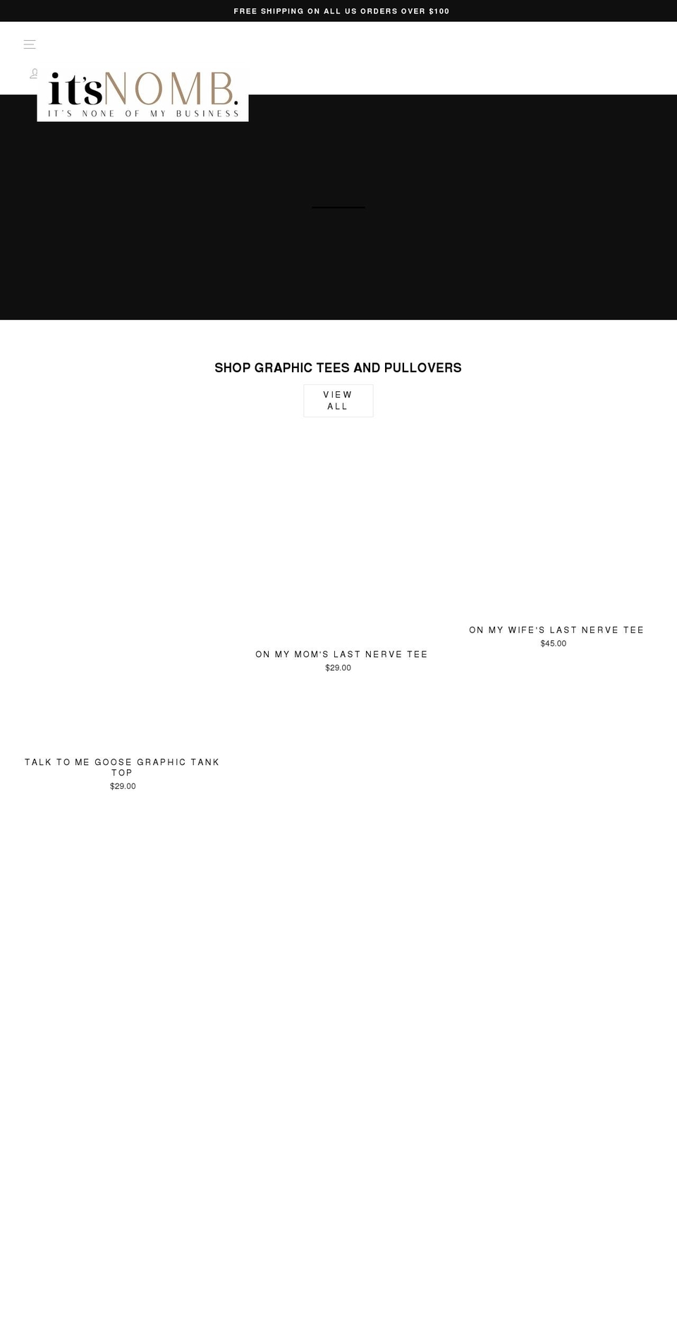 itsnomb.com shopify website screenshot