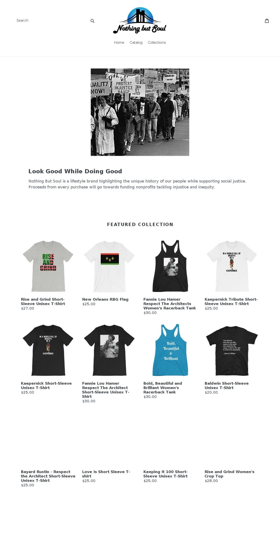 itsnothingbutsoul.com shopify website screenshot