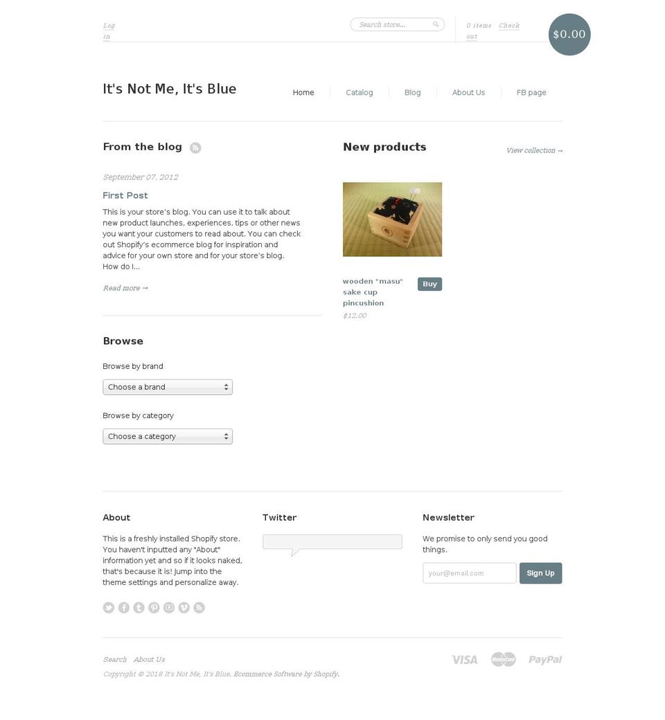 itsnotmeitsblue.com — Shopify storefront screenshot