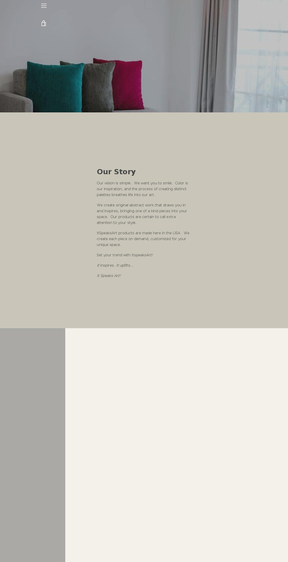 itspeaksart.com — Shopify storefront screenshot